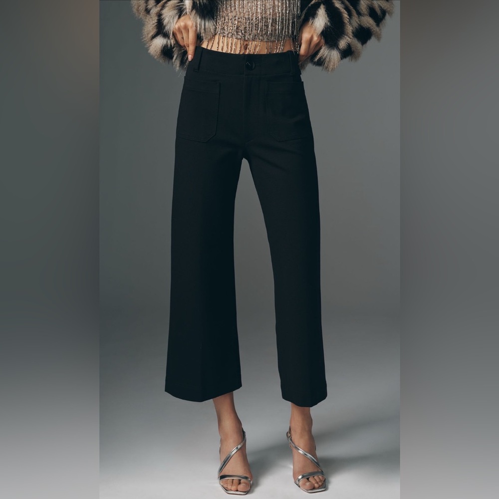 Anthropologie Colette Ponte Crop Wide Leg Pants